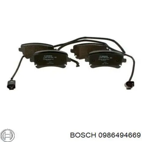 0986494669 Bosch Колодки гальмівні задні, дискові