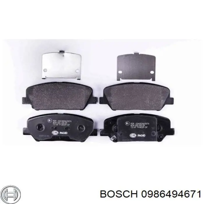Передні тормозні колодки 0986494671 Bosch
