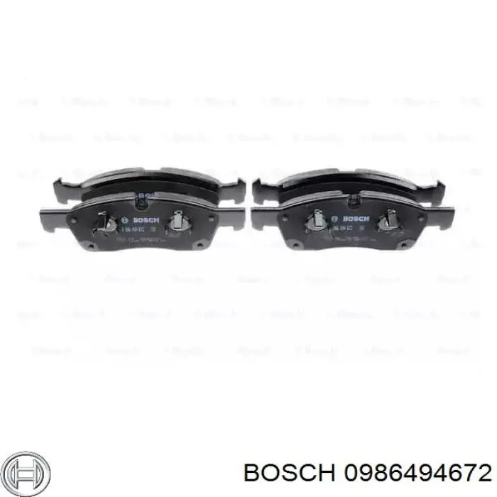 Колодки гальмівні передні, дискові 0986494672 Bosch