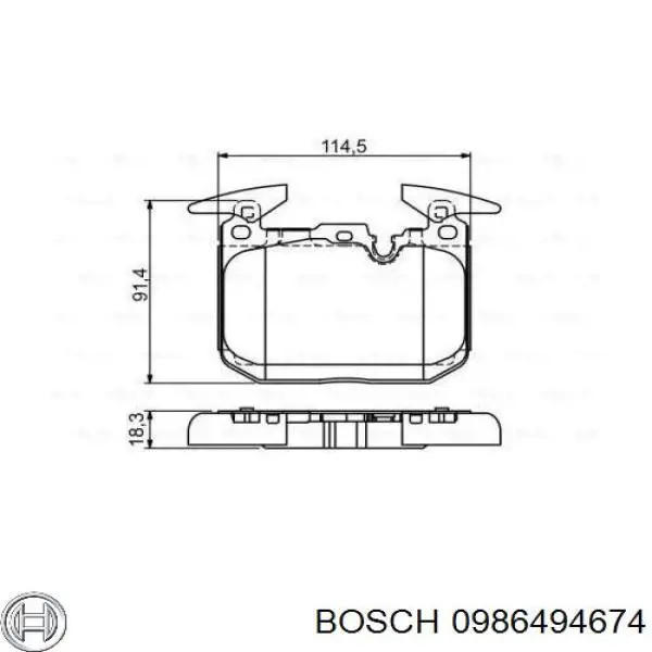 Колодки гальмівні передні, дискові 0986494674 Bosch