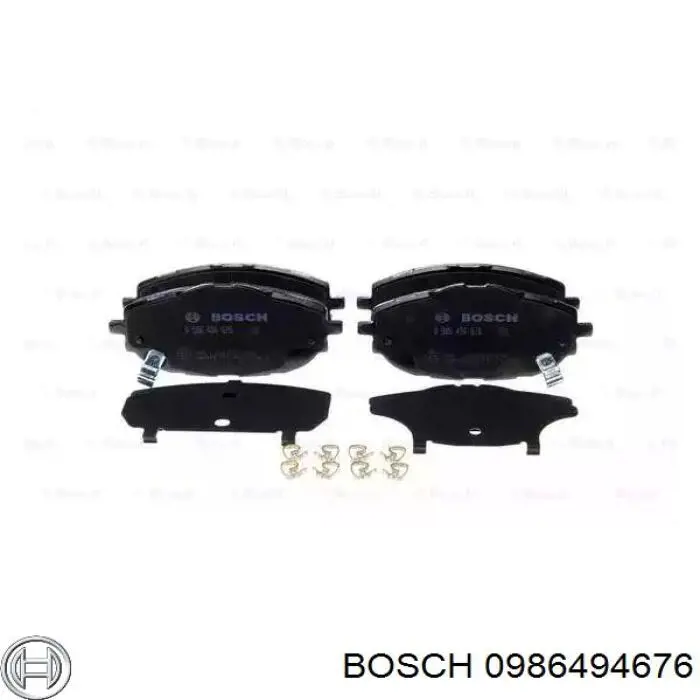 Колодки гальмівні передні, дискові 0986494676 Bosch