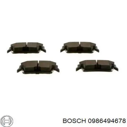 0986494678 Bosch колодки гальмові задні, дискові