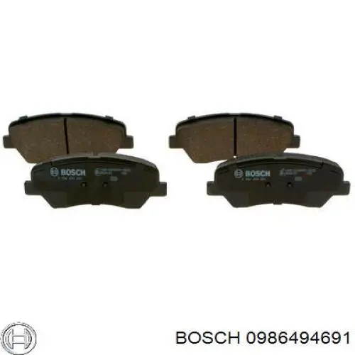 Колодки гальмівні передні, дискові 0986494691 Bosch