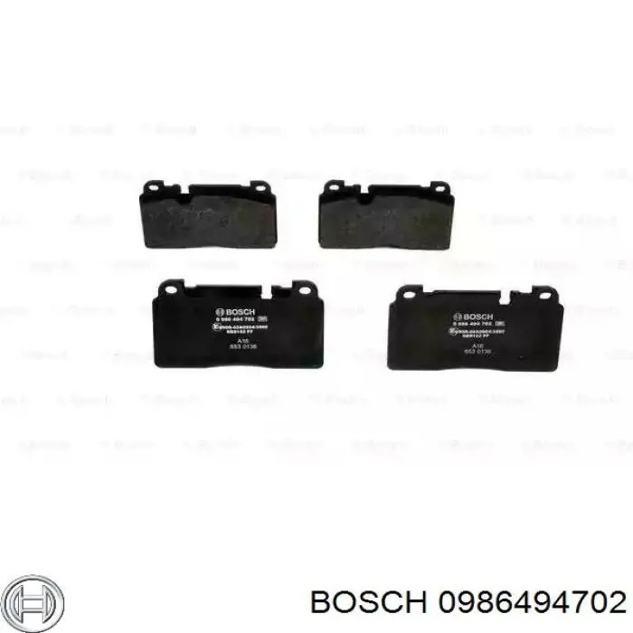 0986494702 Bosch колодки гальмівні передні, дискові