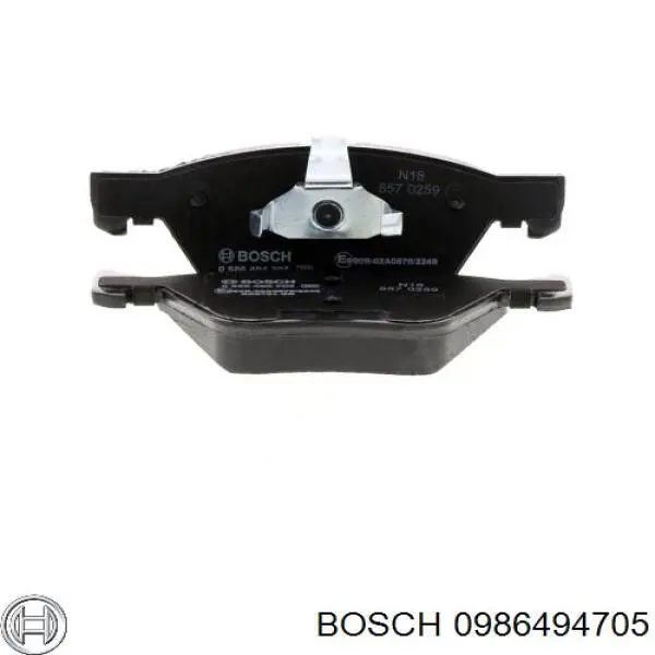 Колодки гальмівні передні, дискові 0986494705 Bosch