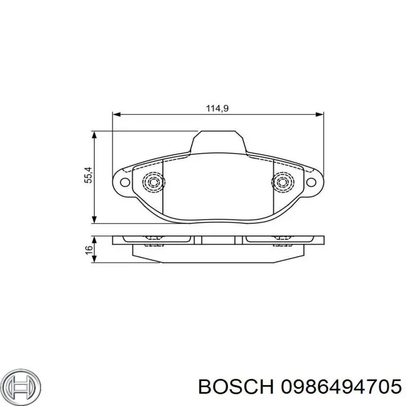 Гальмівні колодки Bosch 0986494705 ціна, від 66.11 USD