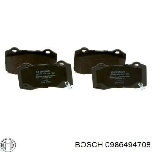 0986494708 Bosch колодки гальмові задні, дискові