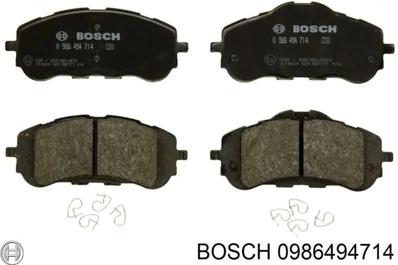 0986494714 Bosch колодки гальмівні передні, дискові