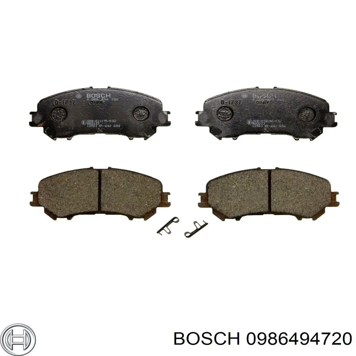 Колодки гальмівні передні, дискові 0986494720 Bosch