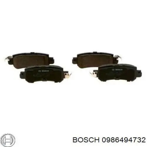 Задні гальмівні колодки 0986494732 Bosch