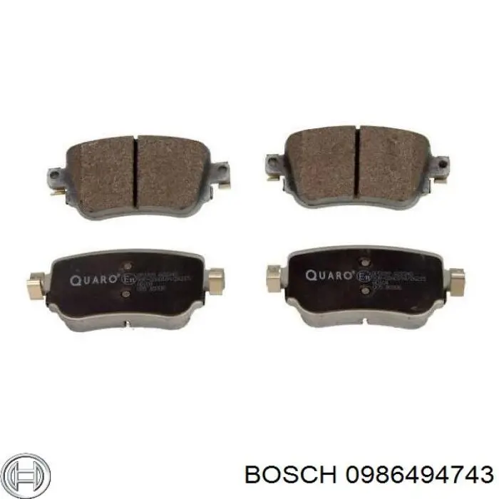 Задні гальмівні колодки 0986494743 Bosch