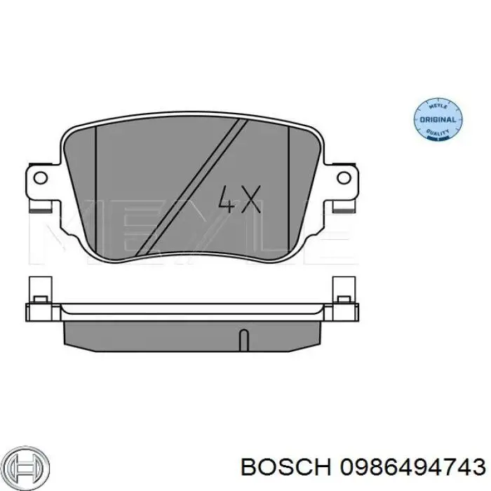 Задні дискові колодки Bosch 0986494743