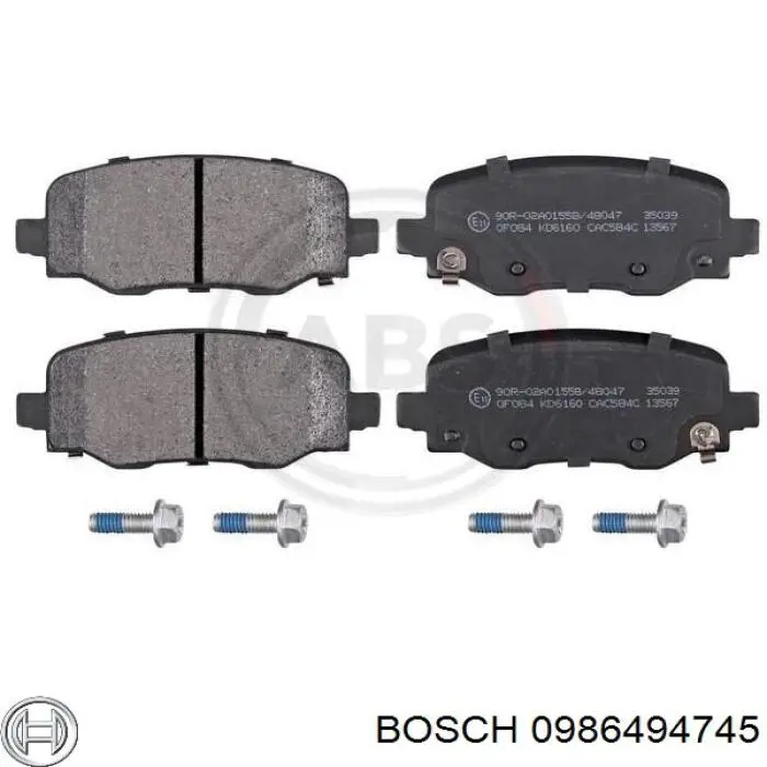 Колодки гальмові задні, дискові 0986494745 Bosch