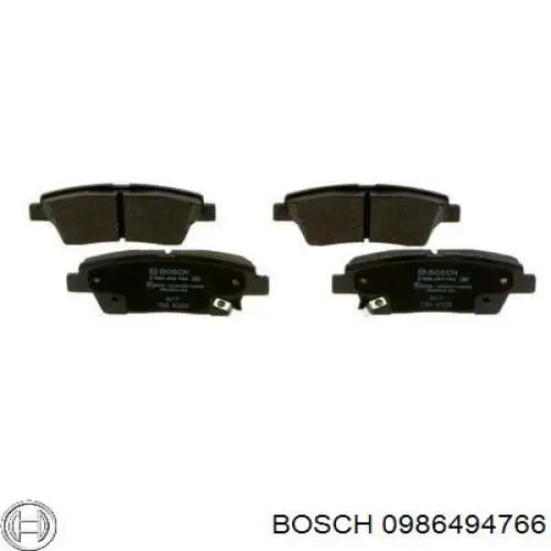 Колодки гальмові задні, дискові 0986494766 Bosch