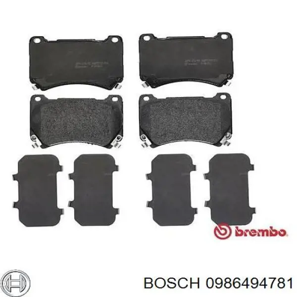 0986494781 Bosch колодки гальмівні передні, дискові