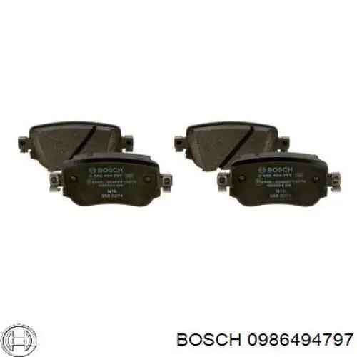 0986494797 Bosch колодки гальмові задні, дискові