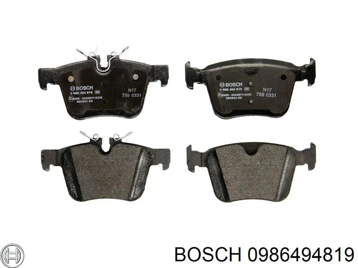 Колодки гальмові задні, дискові 0986494819 Bosch