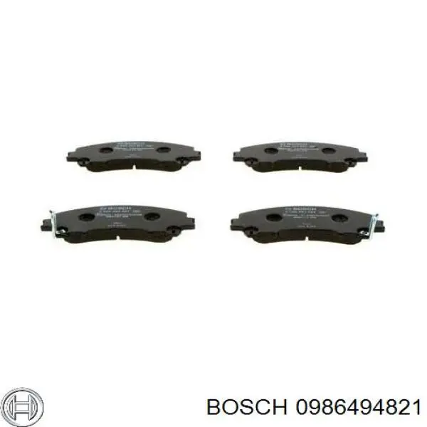 Колодки гальмівні передні, дискові 0986494821 Bosch