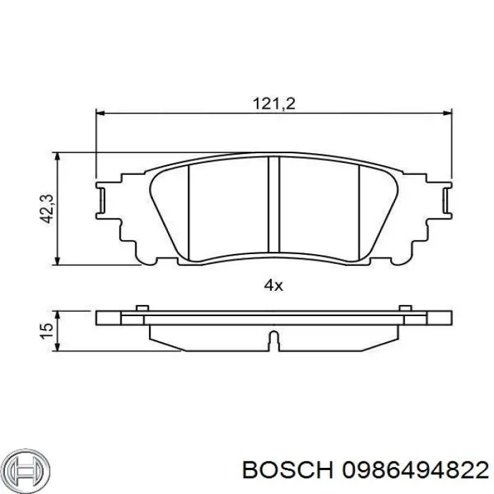 Купити 0986494822 Bosch Задні колодки