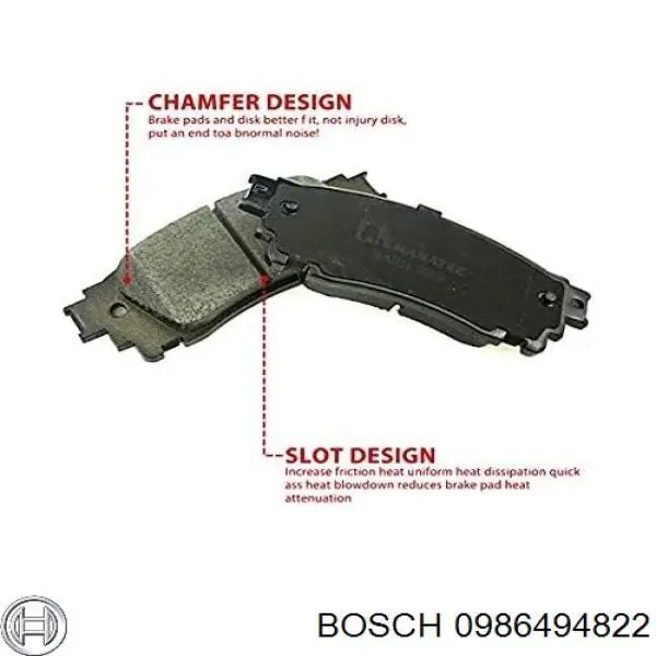 Задні гальмівні колодки 0986494822 Bosch