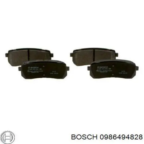 0986494828 Bosch колодки гальмові задні, дискові