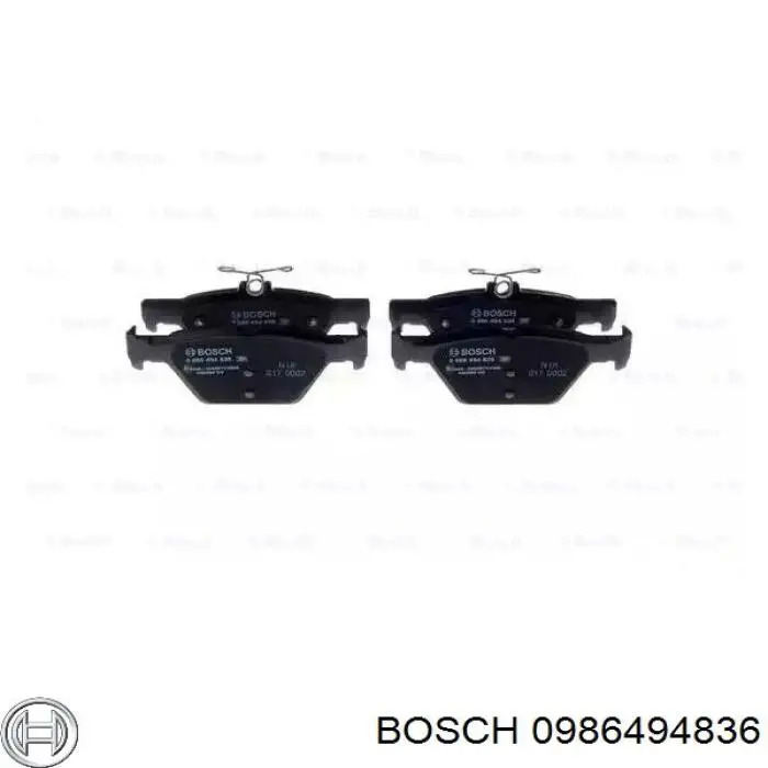 Колодки гальмові задні, дискові 0986494836 Bosch