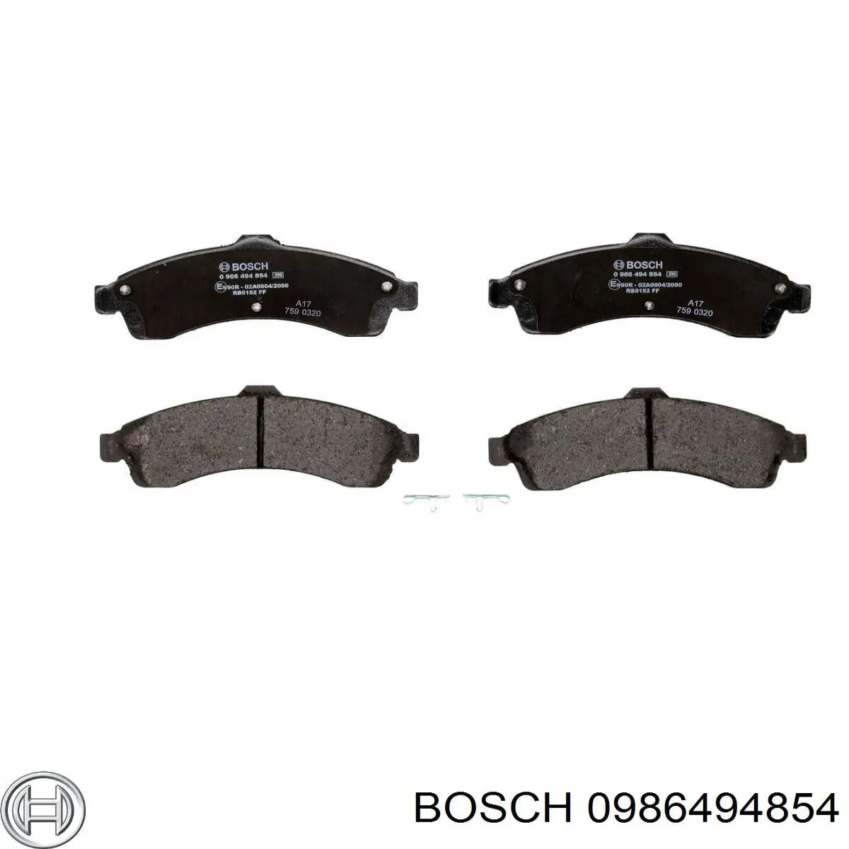 Колодки гальмівні передні, дискові 0986494854 Bosch