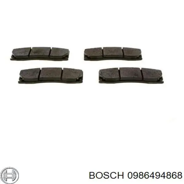 Купити 0986494868 Bosch Колодки гальмівні передні, дискові