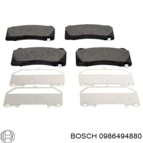 0986494880 Bosch колодки гальмівні передні, дискові