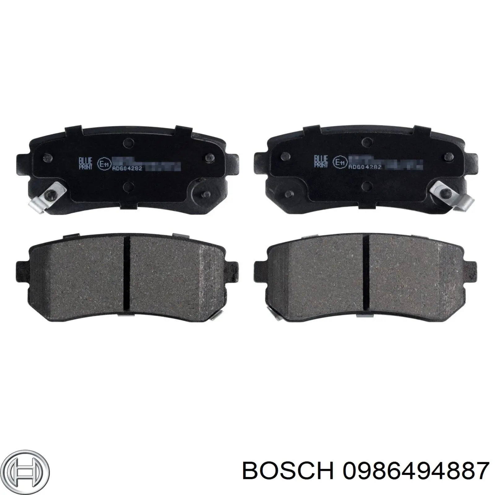 0986494887 Bosch колодки гальмові задні, дискові