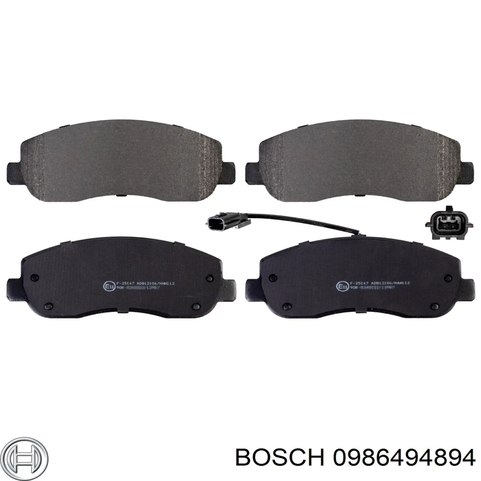 Колодки гальмівні передні, дискові 0986494894 Bosch