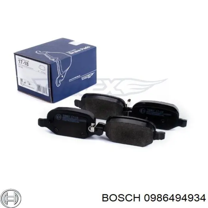 0986494934 Bosch колодки гальмові задні, дискові