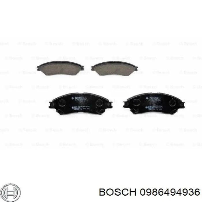 Колодки гальмівні передні, дискові 0986494936 Bosch