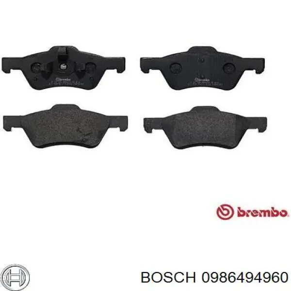 Колодки гальмівні передні, дискові 0986494960 Bosch