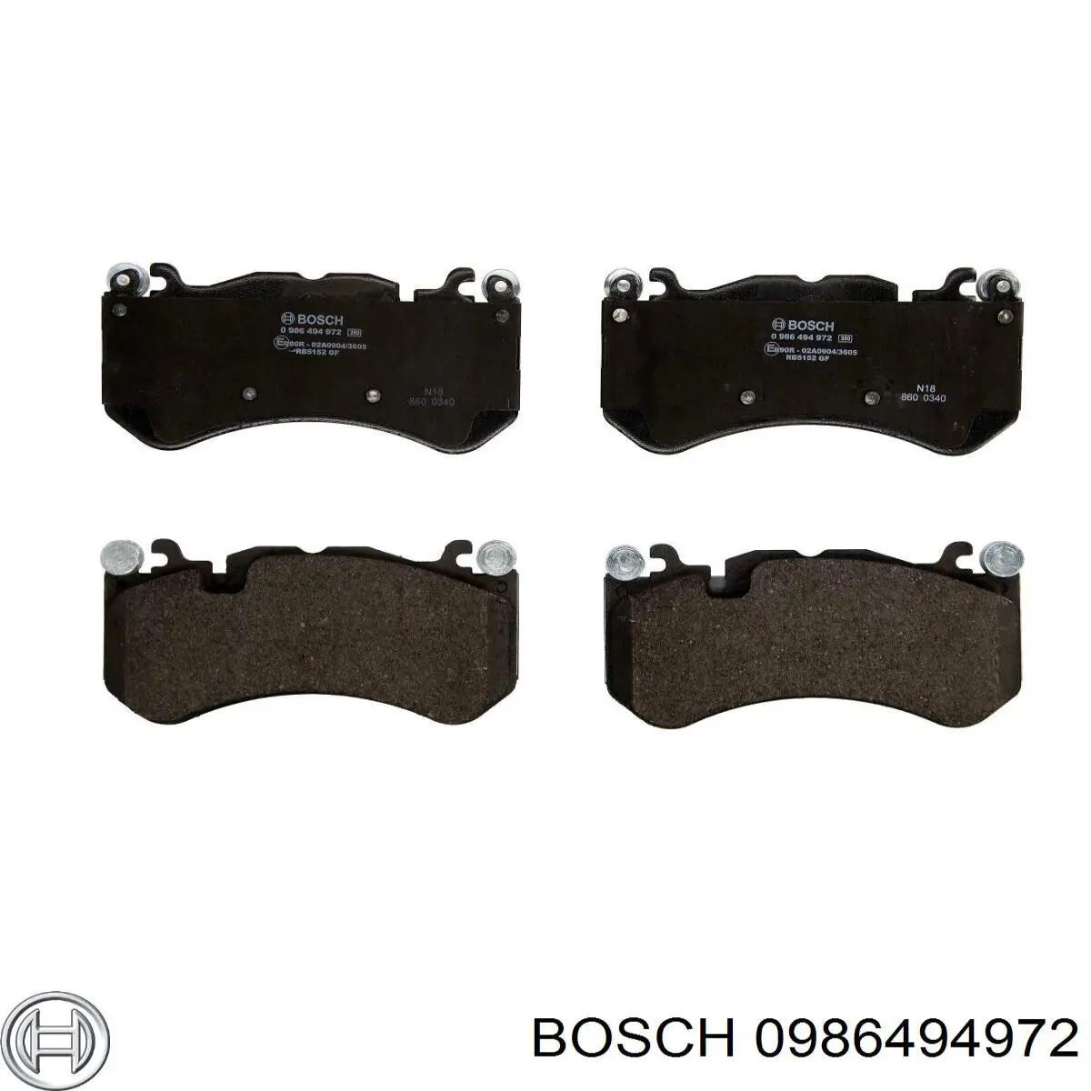 Колодки гальмівні передні, дискові 0986494972 Bosch