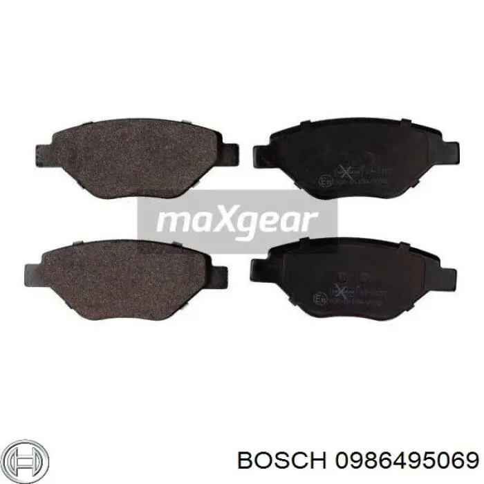 0986495069 Bosch колодки гальмівні передні, дискові