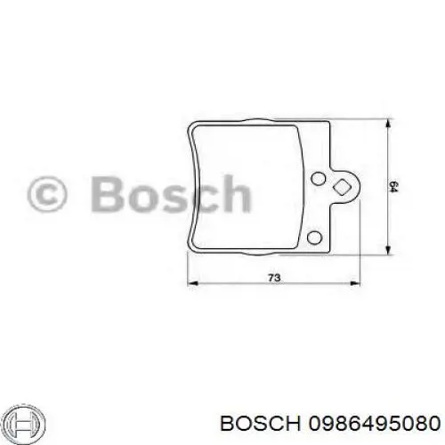 Купити 0986495080 Bosch Задні колодки