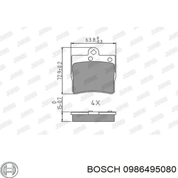 Задні гальмівні колодки Bosch 0986495080 ціна, від 15.08 USD
