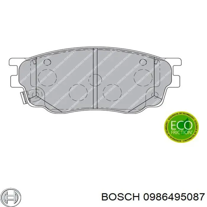 Купити 0986495087 Bosch Колодки гальмівні передні, дискові