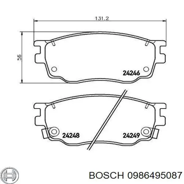 0986495087 Bosch Передні гальмівні колодки