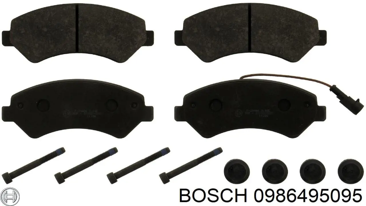 0986495095 Bosch колодки гальмівні передні, дискові