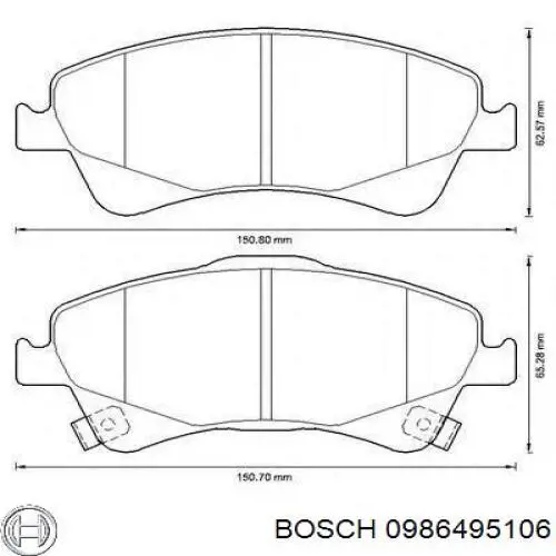 Купити 0986495106 Bosch Колодки гальмівні передні, дискові