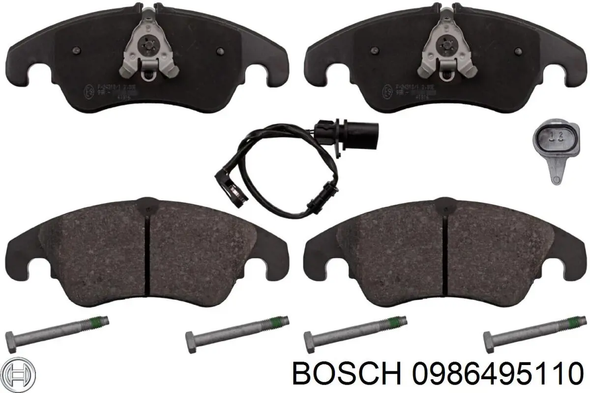 0986495110 Bosch колодки гальмівні передні, дискові