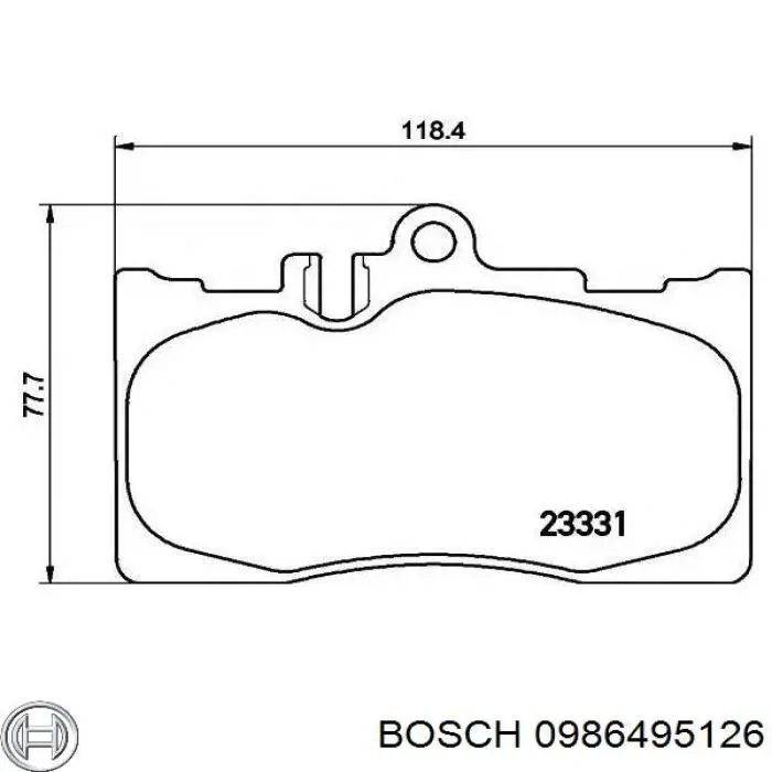 Передні тормозні колодки 0986495126 Bosch