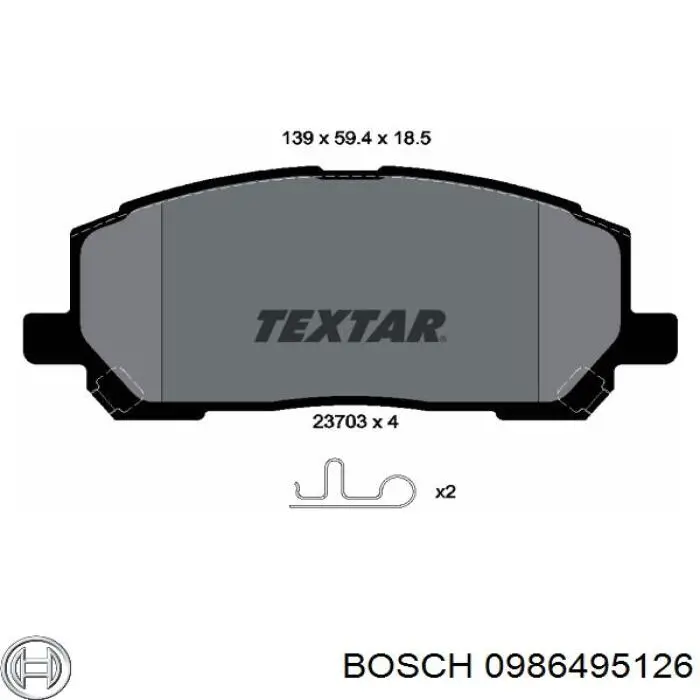 Купити 0986495126 Bosch Колодки гальмівні передні, дискові