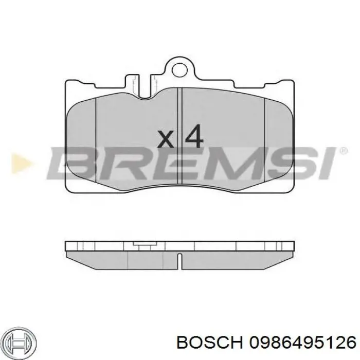 Передні тормозні колодки 0986495126 Bosch
