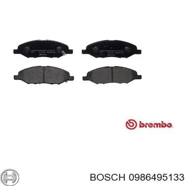 Колодки гальмівні передні, дискові 0986495133 Bosch