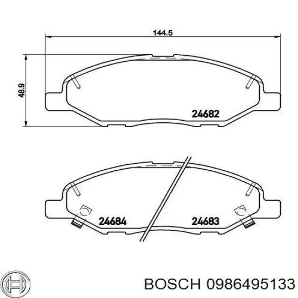 Тормозні колодки Bosch 0986495133