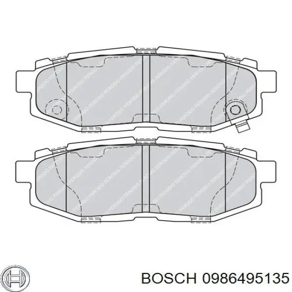 Задні гальмівні колодки 0986495135 Bosch