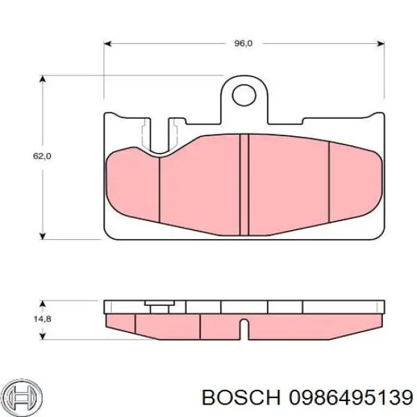 Задні дискові колодки Bosch 0986495139